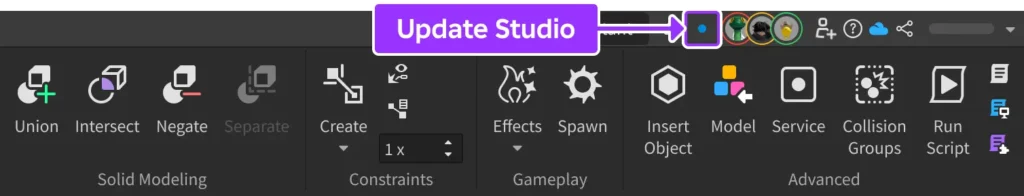 Update Roblox Studio