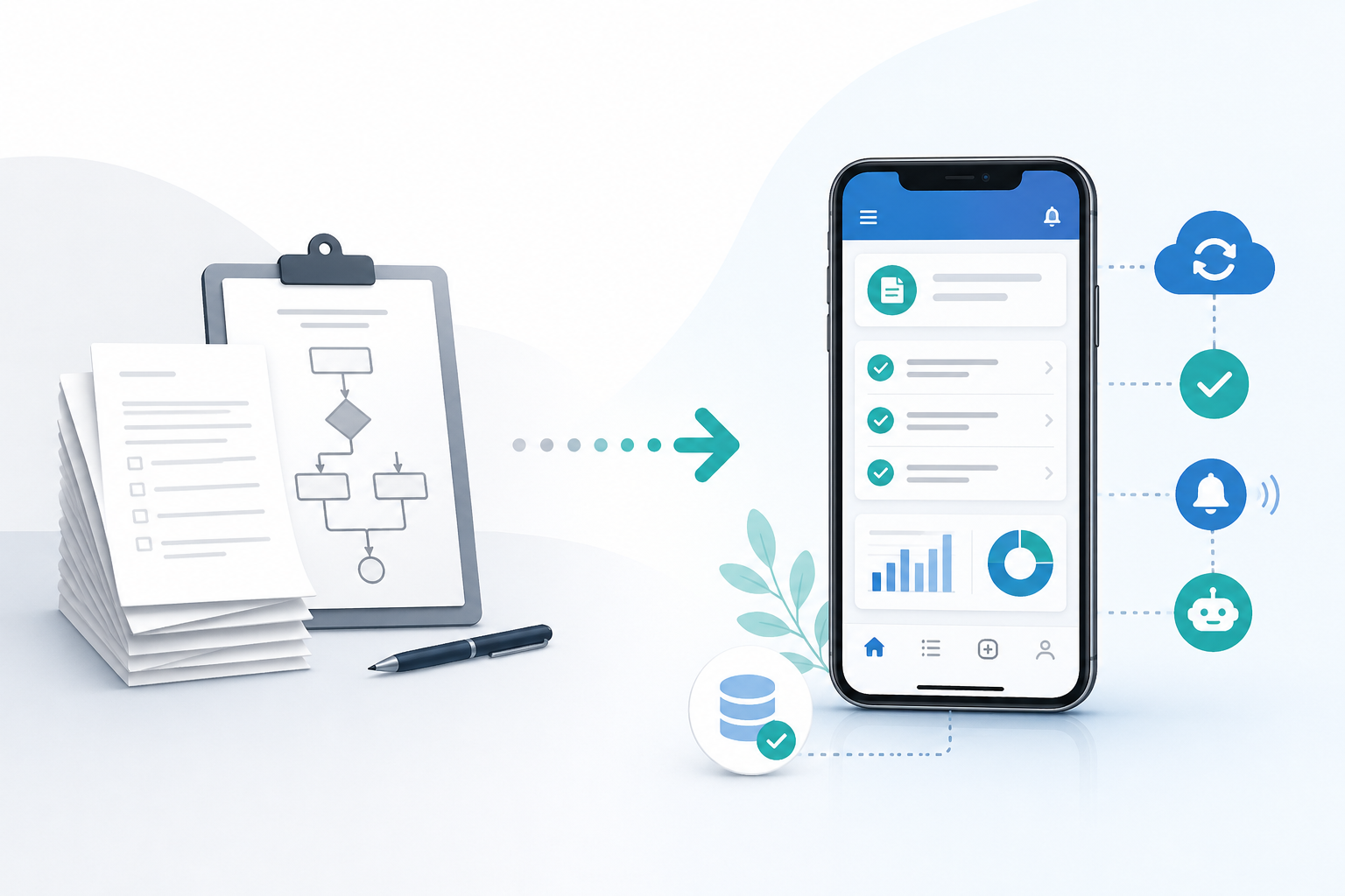 From Manual to Automated Digitizing Business Processes with Mobile Apps